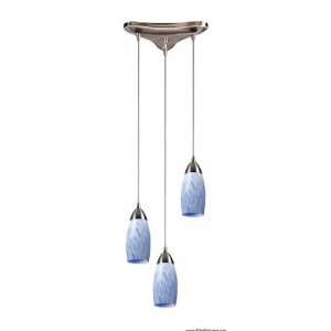  3 Light Pendant In Satin Nickel And Snow White Glass
