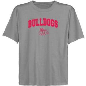  Fresno State Bulldogs Youth Ash Logo Arch T shirt Sports 