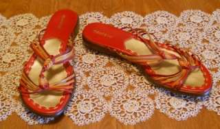 Azaleia Ladies Summer Multicolor Leather Top Sandals Size 8M  