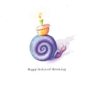  Tardy Snail, Birthday Note Card by Alicia Tormey, 5x5