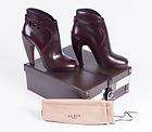 Alaia NIB $1275 Dark Raspberry Leather Ankle Bootie Pumps SZ 39 50089