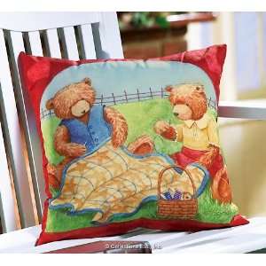  Teddy Bears Quilting Throw Pillow 