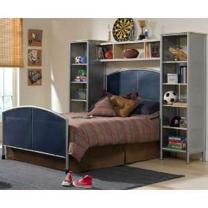 Universal Twin Bed W/Wall Storage   Silver/Navy   By Hillsdale   1177 