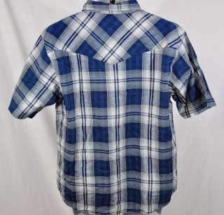 NEW Dickies Mens Short Sleeve Shirt Blue Plaid sz Large  