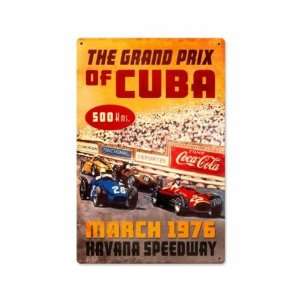   Havana Auto Races Vintage Metal Sign 12 X 18 Not Tin