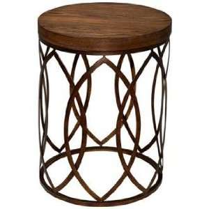  Beekman Round Wood and Metal Accent Table