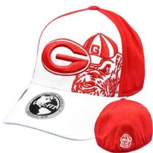   Bulldogs Top of the World TOW White Red Flex Stretch Fit Hat Cap