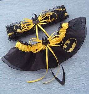 Batman Wedding Garter Set Black Bat Gift Box Plus Size  