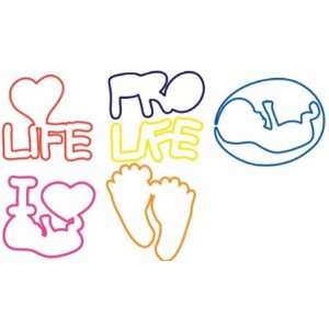  Pro Life Silly Bands (pkg of 100 bands, 6 shapes) (1988SB 
