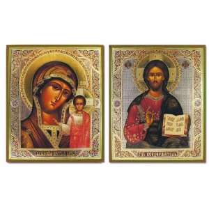  Christ & Virgin of Kazan, Set of Wedding Orthodox Icons 