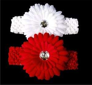 baby daisy flower hair clip bow crochet headband R  
