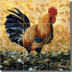 Rooster by Robin Wethe Altman   Country Life Ceramic Tile Mural 18 x 