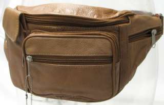 Light Brown Leather Fanny pack Waist Cell Phone Holder  