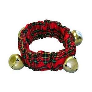 Dog Collar   Holiday Plaid Jingle Bells Pet Collar   Large  