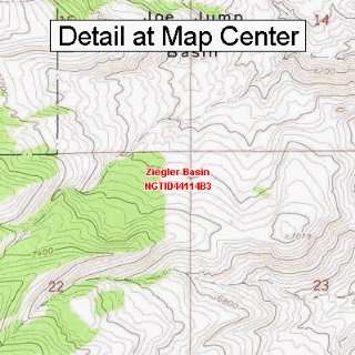  USGS Topographic Quadrangle Map   Ziegler Basin, Idaho 