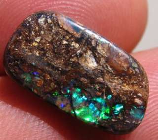B136. Solid, cut and polished Queensland boulder opal.  