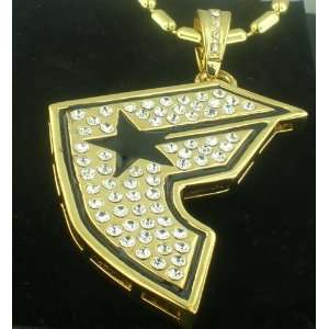  FAMOUS STARS AND STRAPS GOLD TONE CHARM N CHAIN#1 CHARM 