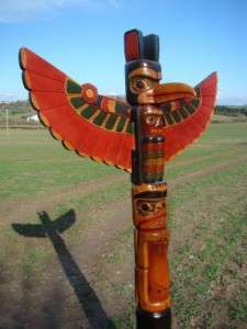 Large Native American Indian Wooden Totem Pole  200cm  