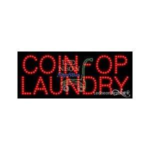  Coin Op Laundry LED Business Sign 11 Tall x 27 Wide x 1 