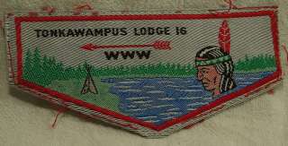 old BOY SCOUT PATCH Tonkawampus Lodge 16 Pocket Flap  