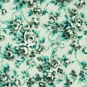 ROSES & RIBBONS GREEN TONAL~ Cotton Quilt Fabric  
