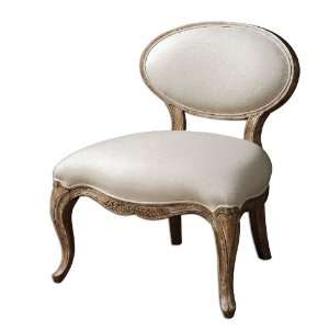  Uttermost 31 Tola, Slipper Chair Hand Carved, White 