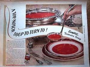 1938 Campbells Tomato Soup Silver Tureen Ladle Ad  