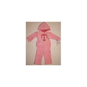  Baby Togs Baby Girls Newborn 2 PC Pink Velour Set Zipper 