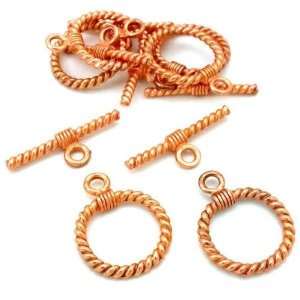  Twisted Toggle Bead Clasps Copper Plated 16mm Approx 6 