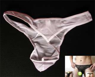 Cute Mens Underwear Thong See Through T Back Pouch (4 color)  