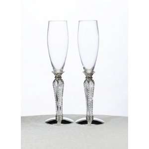  Crown Champagne Toasting Flutes   Set of 2 Kitchen 