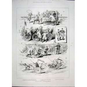   India Camp Gymkhana Race Jockey Regimental Print 1885