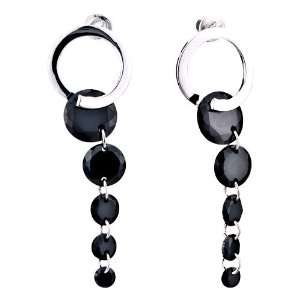  Mothers Day Gifts Black Dangling Linked Crystal Re Stud 
