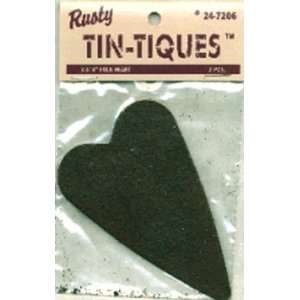  Rusty Tin Tiques Tin Cut Outs Folk Heart 3 3/4 2 