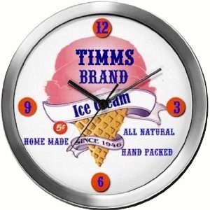  TIMMS 14 Inch Ice Cream Metal Clock Quartz Movement 
