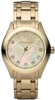 AUTHENTIC MICHAEL KORS MK5310 GOLD CRYSTAL MOTHER OF PEARL LADIES 