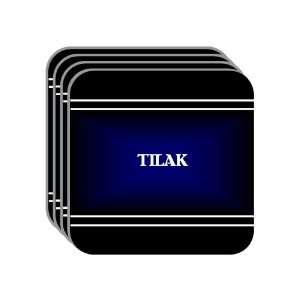 Personal Name Gift   TILAK Set of 4 Mini Mousepad Coasters (black 