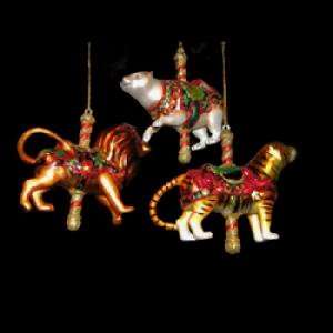  Club Pack of 12 Carousel Animals Hand Blown Glass 