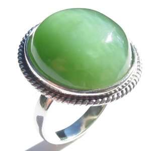  Jade and Sterling Silver Round Ring Ian and Valeri Co. Jewelry