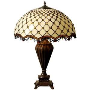   Tiffany TFW9001/20TL Tiffany style Jewel Roman Table Lamp, Amber Home