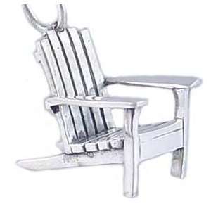 Adirondack Beach Chair 925 Sterling Silver Traditional LARGE Charm or 