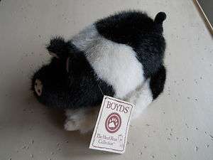 Boyds Porker P Piggytoes Stuffed Pig Head Bean Collection Retired 8 