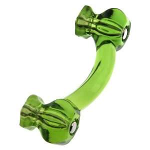  Hexagonal Forest Green Glass Bridge Drawer Pull With 