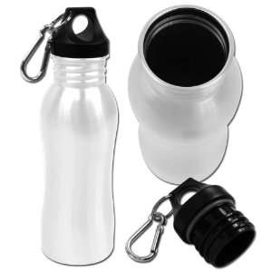   . Stainless Steel Sports Bottle White W/ Twist Cap