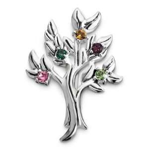  Personalized Sterling 5 Stone Family Tree Birthstone Pin 