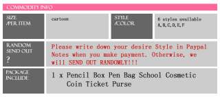Pencil Box Pen Bag School Cosmetic Coin Ticket Purse  