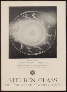 1949 crystal Zodiac Bowl photo Steuben Glass print ad  