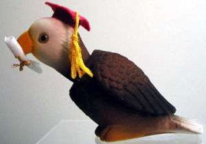 Bobble Head Graduation Bird with Diploma in Beak  