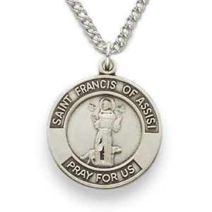   St. Francis, Patron of Animals and Birds Medal on 18 Chain Jewelry