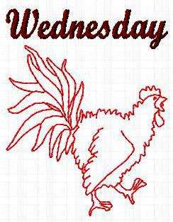 DAYS OF THE WEEK RW ROOSTERS EMBROIDERY MACHINE DESIGNS  